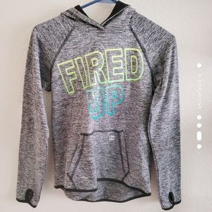 Gray fired up hoodie